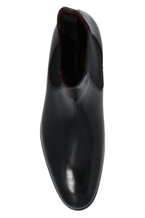 dolce gabbana short sleeve tweed midi dress item ‘Raffaello’ leather Chelsea boots