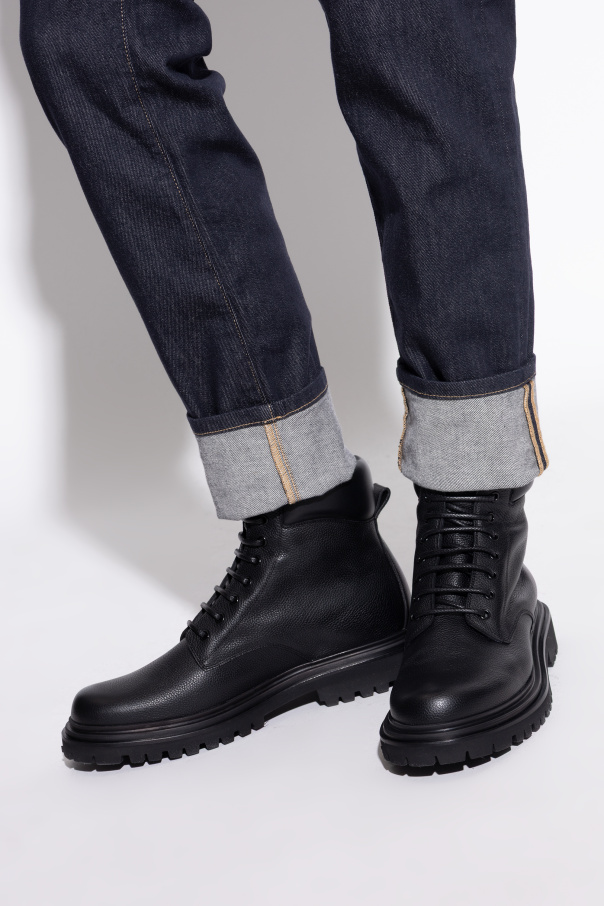 Dolce & Gabbana Skórzane buty za kostkę