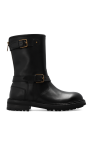Dolce & Gabbana BLACK Leather biker boots