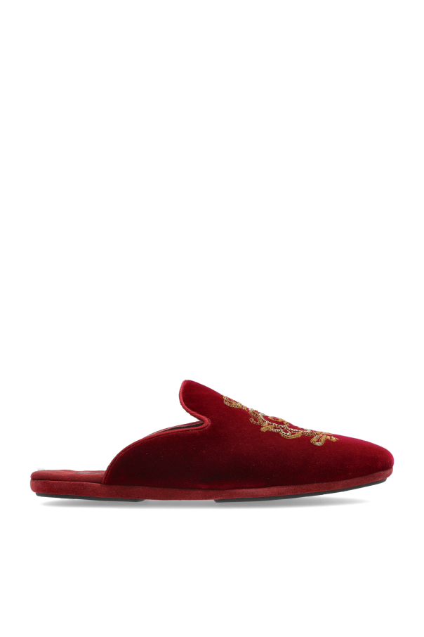 Velvet slides with an appliqué, zdjęcie 1 Velvet slides with an appliqué od Dolce & Gabbana