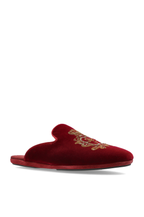 Dolce & Gabbana Zapatillas de terciopelo con aplicación