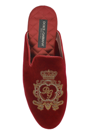 Dolce & Gabbana Zapatillas de terciopelo con aplicación