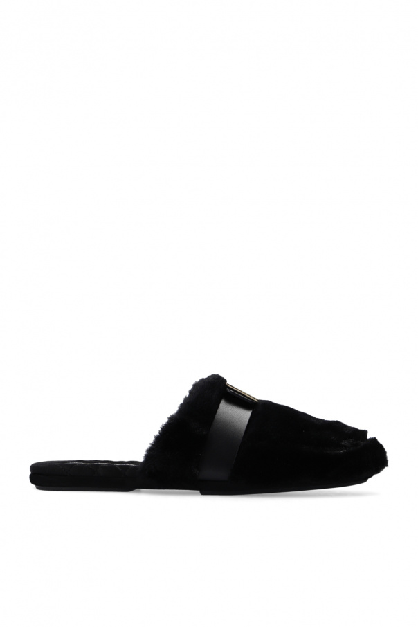 dolce & gabbana suede shoes Slides with logo