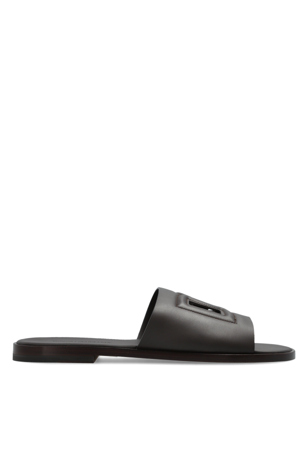 Leather slides with logo od Dolce & Gabbana