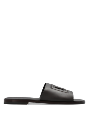 Sandalias de cuero con logo
