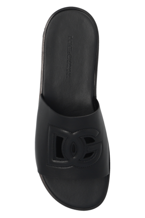 Dolce & Gabbana Leather slides with logo