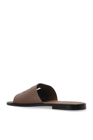 Dolce & Gabbana Skórzane klapki z logo