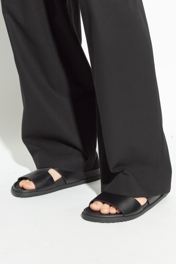 Dolce & Gabbana Leather slides with appliqué