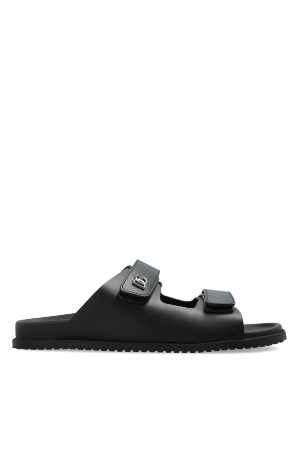 Leather slides with logo od Dolce & Gabbana