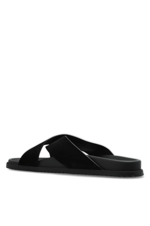 Dolce & Gabbana Suede slides with logo patch