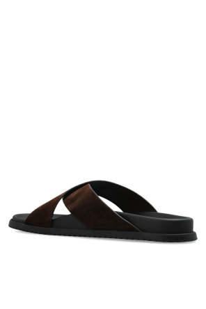 Dolce & Gabbana Suede slides with logo patch
