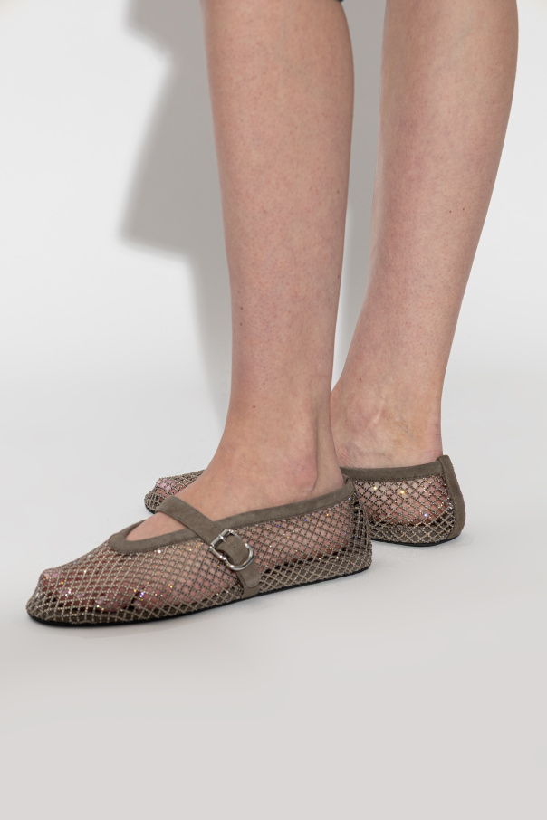 Alaïa Ballet flats with shimmering crystals