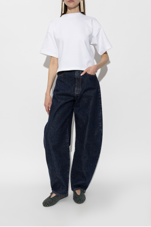 Alaïa Bailarinas de couro com aplicações brilhantes