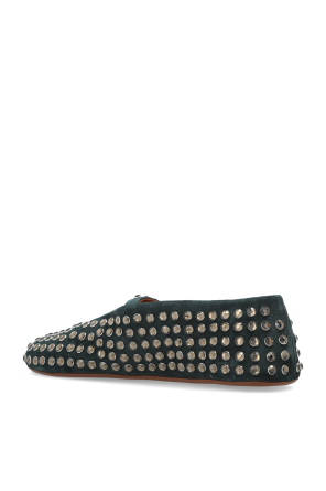 Alaïa Bailarinas de couro com aplicações brilhantes