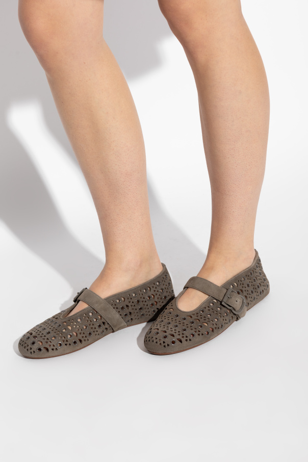 Alaïa Suede ballet flats with studs