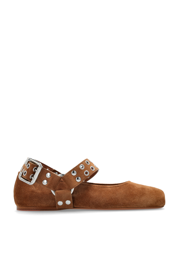 Suede ballet flats `Biker` od Alaïa