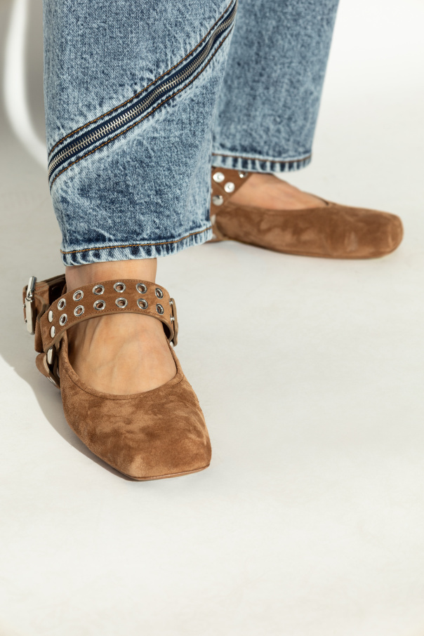 Alaïa Wildleder-Ballerinas „Biker“