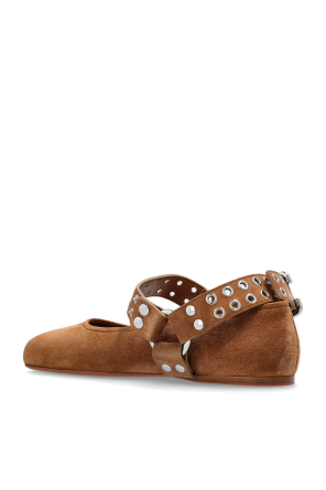 Alaïa Wildleder-Ballerinas „Biker“