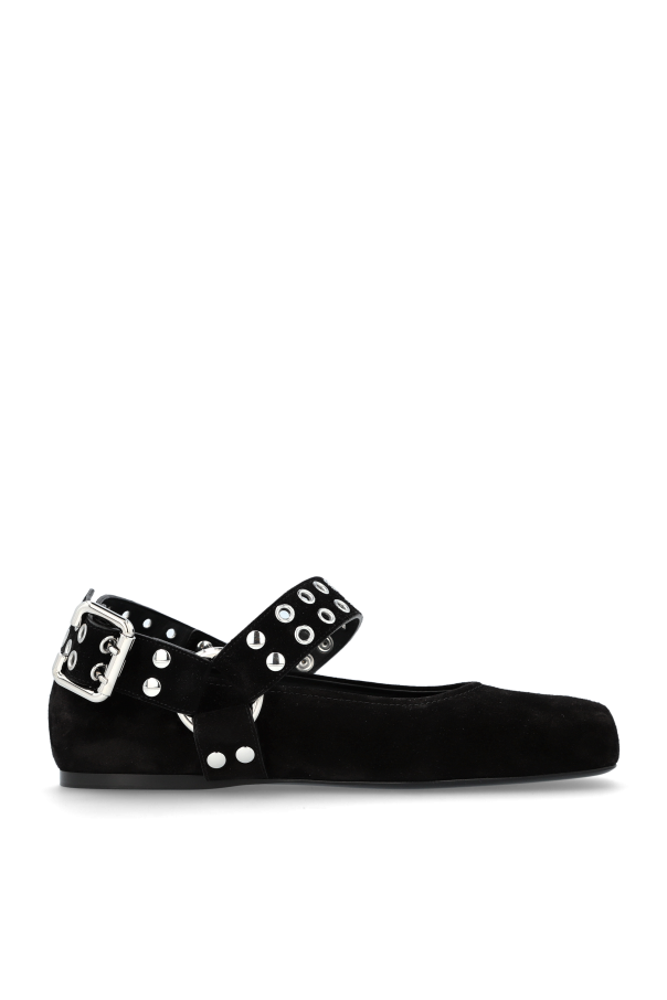 Alaïa Zamszowe baleriny `Biker`