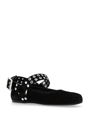 Alaïa Zamszowe baleriny `Biker`