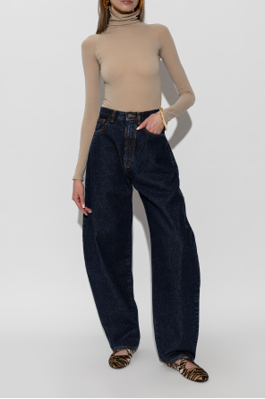 Alaïa bailarinas de couro