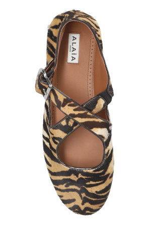 Alaïa bailarinas de couro