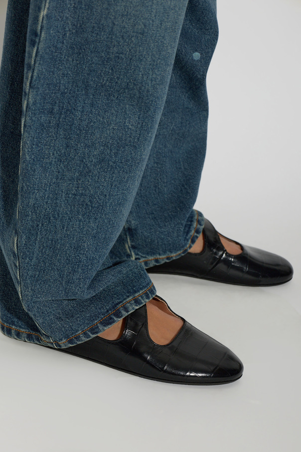 Alaïa Black leather ballet flats