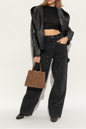 Alaïa Zamszowe botki z ćwiekami