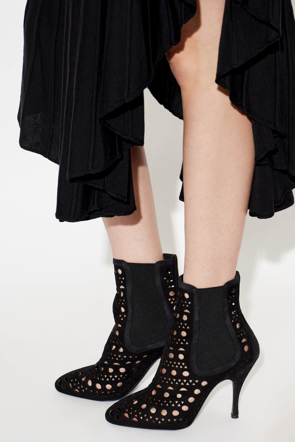 Alaïa Suede heeled ankle boots