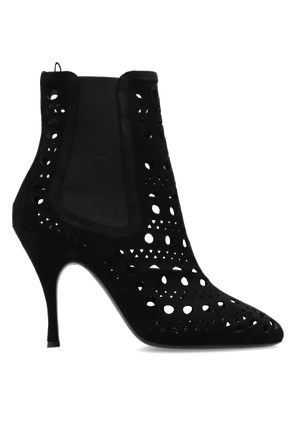 Suede heeled ankle boots