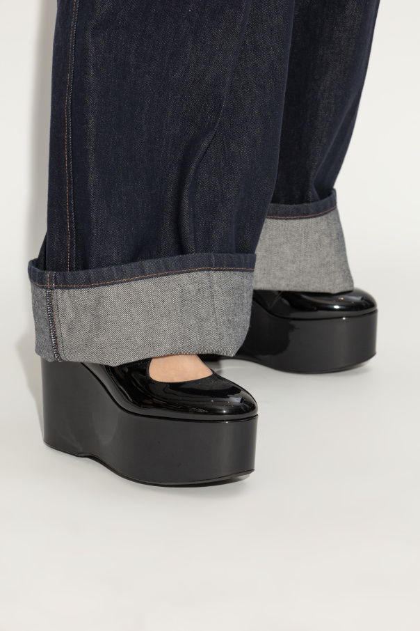 Alaïa Lakierowane buty na koturnie