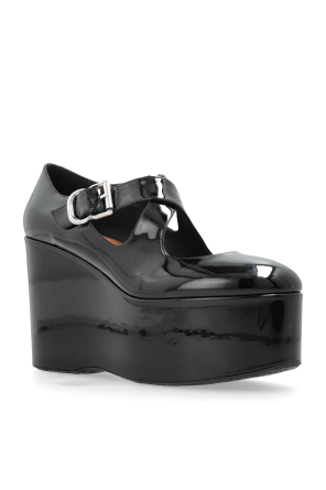 Alaïa Lakierowane buty na koturnie