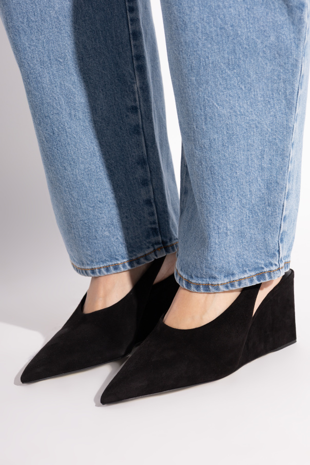 Alaïa Zamschschuhe „Cube“ mit Keilabsatz