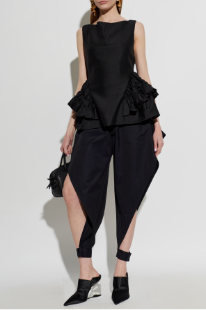 Alaïa Satin wedge mules