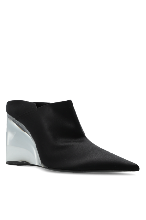 Alaïa Satin wedge mules