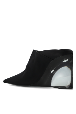Alaïa Satin wedge mules