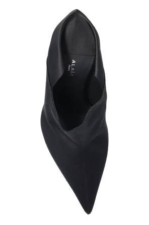 Alaïa Satin wedge mules