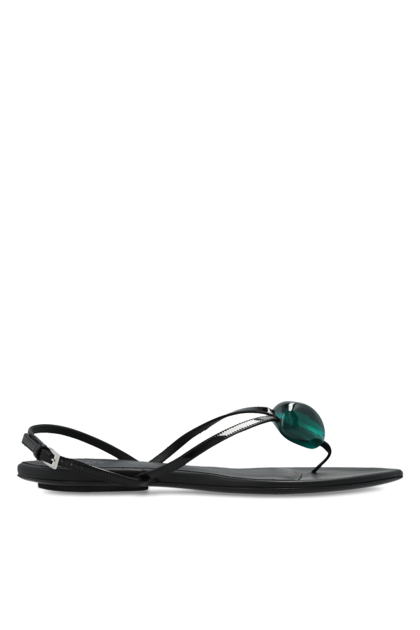 Leather sandals with an appliqué od Alaïa