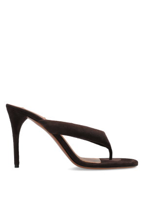 Suede heeled mules