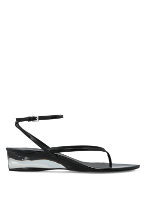 Leather wedge sandals