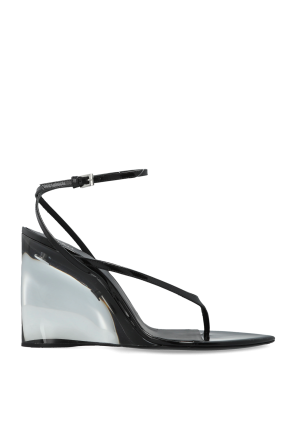 Leather wedge shoes