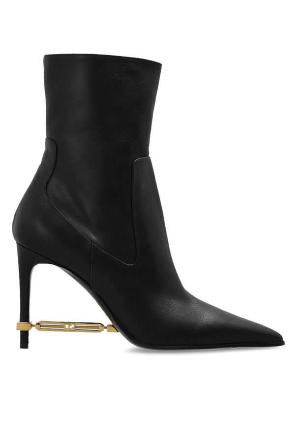 Leather ankle boots with applique od Dsquared2