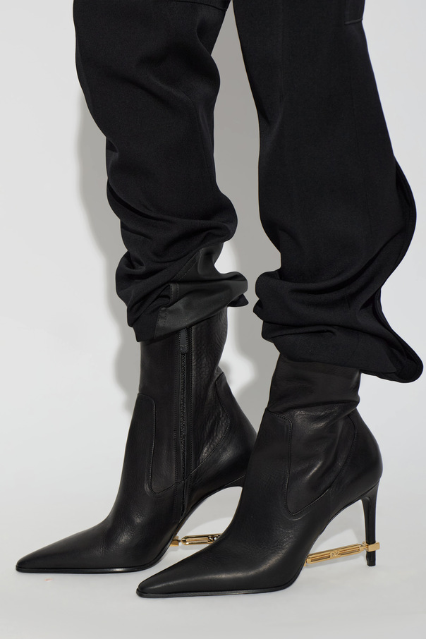 Dsquared2 Leather ankle boots with applique