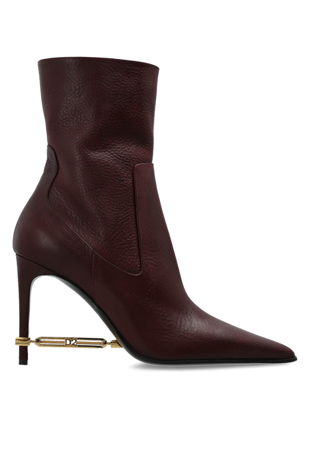 Leather ankle boots with appliqué od Dsquared2