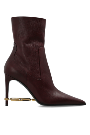 Leather ankle boots with appliqué
