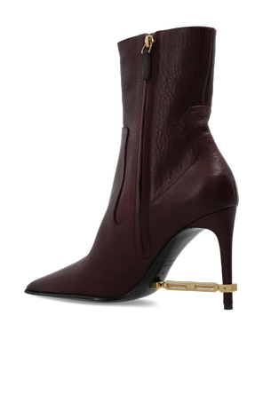 Dsquared2 Leather ankle boots with appliqué