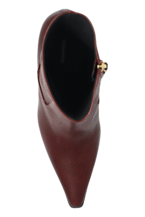 Dsquared2 Leather ankle boots with appliqué