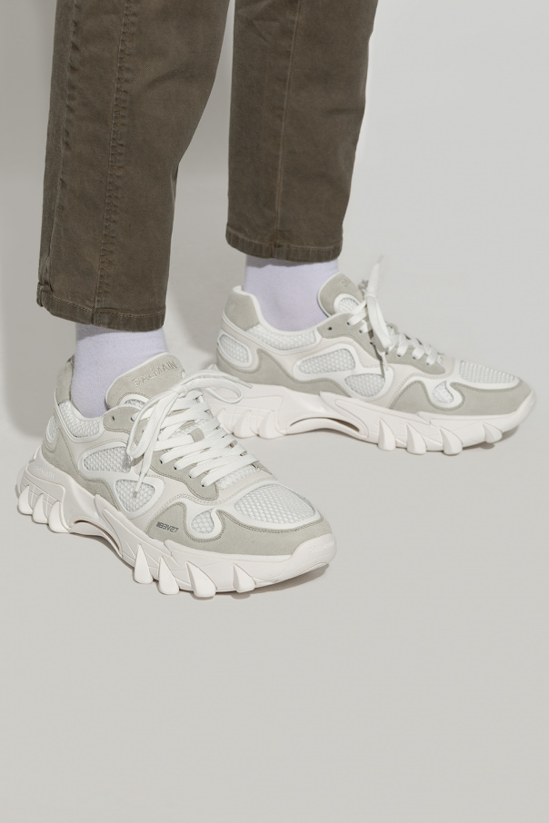 balmain marble-print ‘B-East’ sneakers