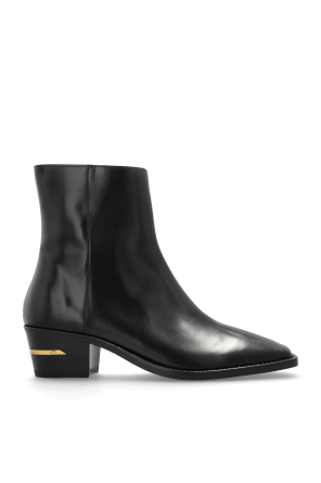 Leather heeled shoes