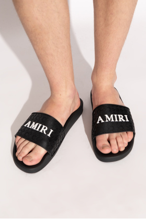 Gumowe klapki z monogramem od Amiri